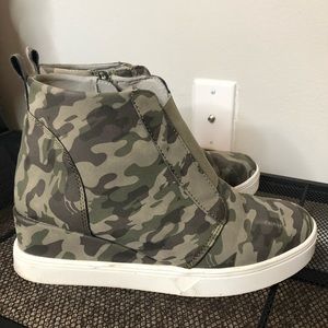 camo wedge sneakers